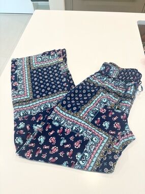 Artisan NY Patchwork Paisley Rayon Boho Wide Leg Pants Tie Waist Size S